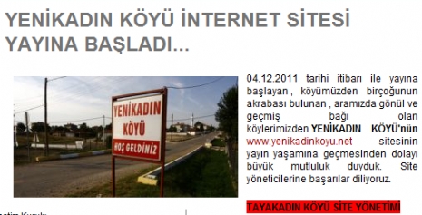 Tayakadın köyü web sitesinden sitemize destek